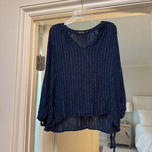 Silver Striped Navy Blouse